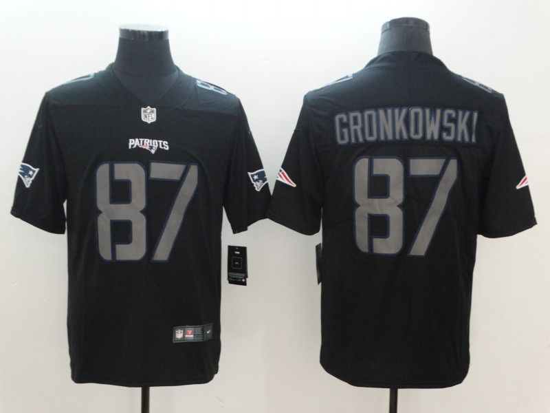 Men New England Patriots #87 Gronkowski Nike Fashion Impact Black Color Rush Limited NFL Jersey
